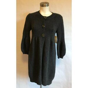 Vince Dark Gray Long Cardigan W/ 3 Button Closure, Size Medium